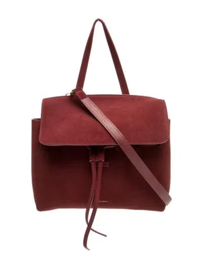 Pre-owned Mansur Gavriel Suede Shoulder Bag In Red