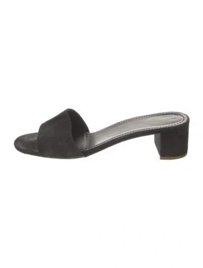 Pre-owned Mansur Gavriel Suede Slides In Black