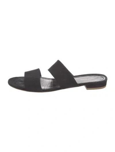 Pre-owned Mansur Gavriel Suede Slides In Black