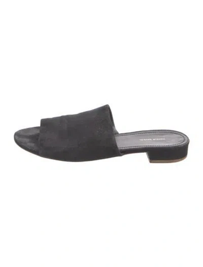 Pre-owned Mansur Gavriel Suede Slides In Black