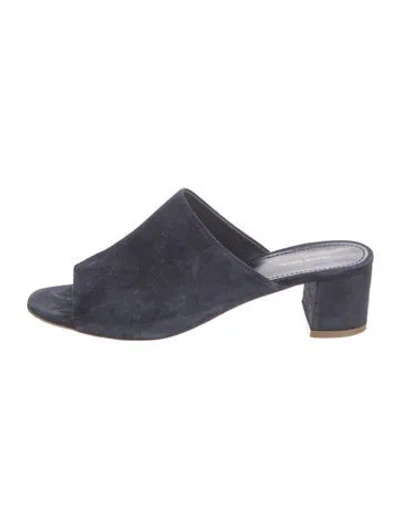 Pre-owned Mansur Gavriel Suede Slides In Blue