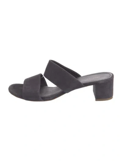 Pre-owned Mansur Gavriel Suede Slides In Blue