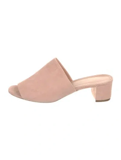 Pre-owned Mansur Gavriel Suede Slides In Pink