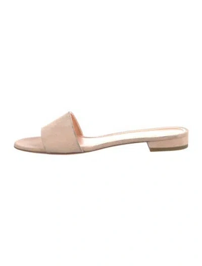 Pre-owned Mansur Gavriel Suede Slides In Pink
