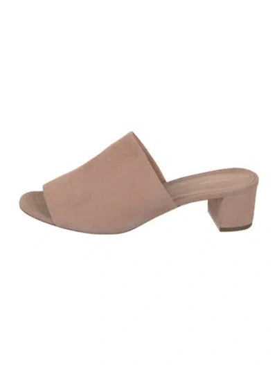 Pre-owned Mansur Gavriel Suede Slides In Pink