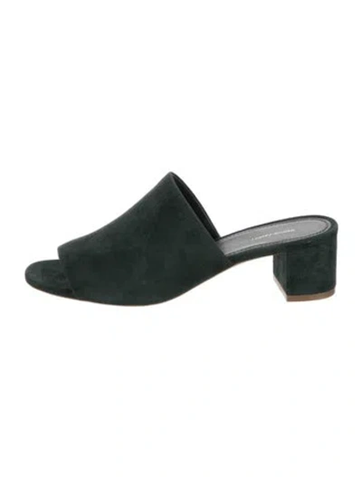 Pre-owned Mansur Gavriel Suede Slides W/ Tags In Green