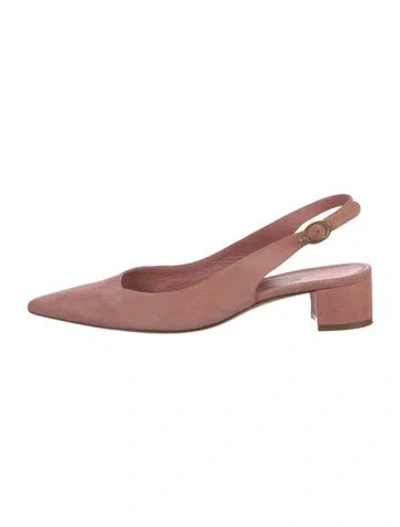 Pre-owned Mansur Gavriel Suede Slingback Pumps In Pink
