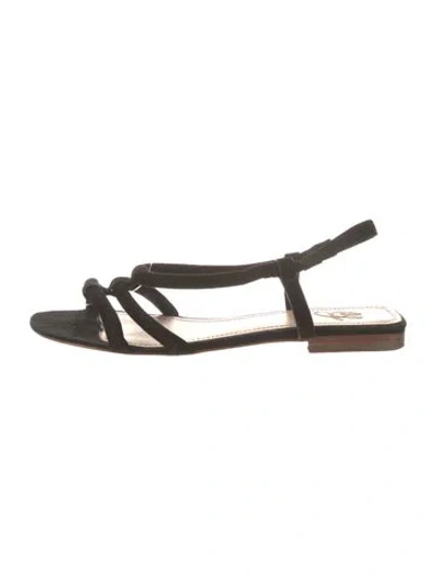 Pre-owned Mansur Gavriel Suede Slingback Sandals In Black