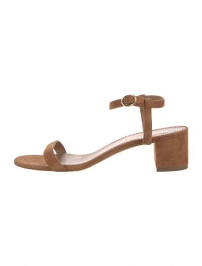 Pre-owned Mansur Gavriel Suede Slingback Sandals In Neutral