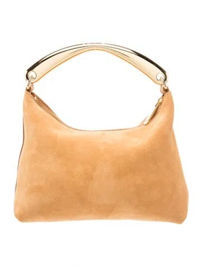Pre-owned Mansur Gavriel Suede Top Handle Bag In Neutral