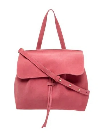 Pre-owned Mansur Gavriel Suede Top Handle Bag In Red