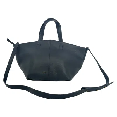 Pre-owned Mansur Gavriel Tulipano Tote Bag In Black Calf Leather