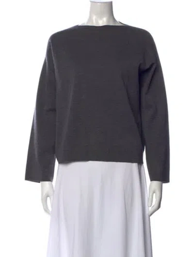 Pre-owned Mansur Gavriel Virgin Wool Bateau Neckline Top In Grey