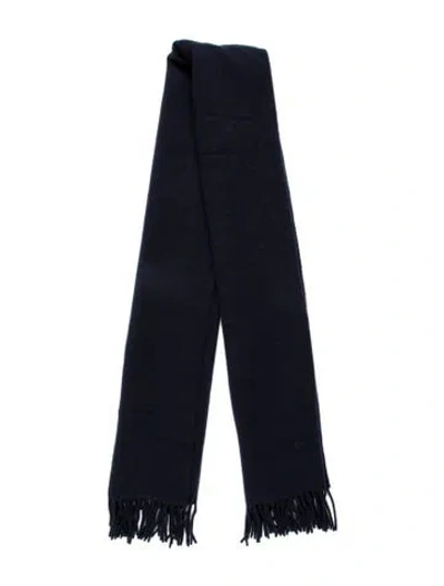 Pre-owned Mansur Gavriel Virgin Wool Scarf In Blue