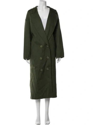 Pre-owned Mansur Gavriel Virgin Wool Trench Coat In Green