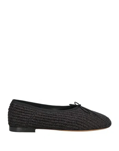 Mansur Gavriel Woman Ballet Flats Black Size 7.5 Textile Fibers In Black Raffia