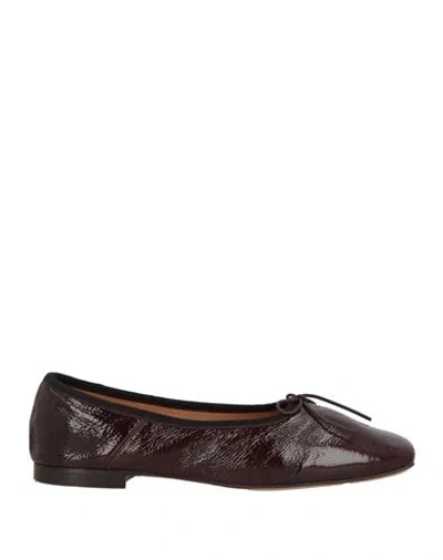 Mansur Gavriel Woman Ballet Flats Chocolate Brown Size 8 Leather In Burgundy