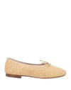 Mansur Gavriel Woman Ballet Flats Sand Size 8 Textile Fibers In Nude