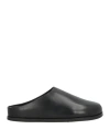 Mansur Gavriel Leather Slippers In Black