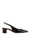 Mansur Gavriel Woman Pumps Dark Brown Size 8 Leather In Black