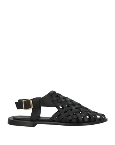 MANSUR GAVRIEL MANSUR GAVRIEL WOMAN SANDALS BLACK SIZE 8 LEATHER