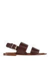 Mansur Gavriel Double Strap Sandal In Chocolate