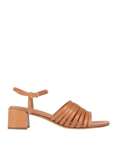Mansur Gavriel Woman Sandals Tan Size 8 Leather In Camel