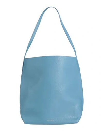 Mansur Gavriel Woman Shoulder Bag Azure Size - Leather