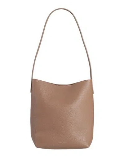 Mansur Gavriel Woman Shoulder Bag Light Brown Size - Leather In Sand