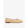 Mansur Gavriel Square Toe Ballerina In Beige