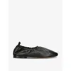 Mansur Gavriel Womens Black Ruched Ballerina Leather Ballet Flats In Black
