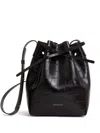 Mansur Gavriel Brown Stamped Cow Leather Mini Bucket Bag For Women Fw23 In Brown