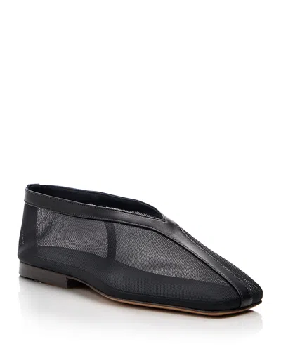 Mansur Gavriel Women's Contorno Square V Flats In Black