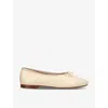 Mansur Gavriel Leather Dream Ballet Flats In Cream
