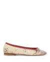 Mansur Gavriel Dance Snake-print Leather Ballet Flats In Gray