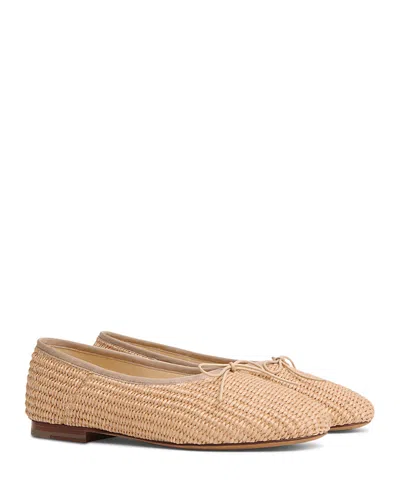 MANSUR GAVRIEL WOMEN'S DREAM RAFFIA BALLERINA FLATS