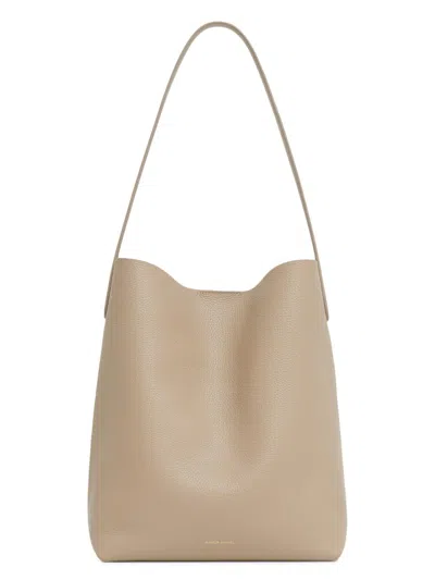 Mansur Gavriel Women's Everyday Cabas Pebbled-leather Bag In Gray