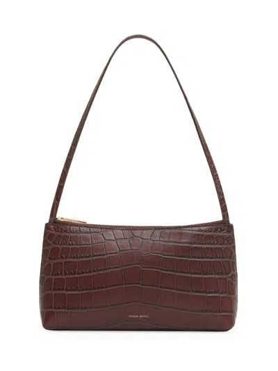 Mansur Gavriel Women's Gaia Croc-embossed Leather Shoulder Bag In Brown