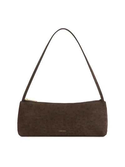 Mansur Gavriel Women's Gaia Ostrich-embossed Leather Baguette Bag In Black