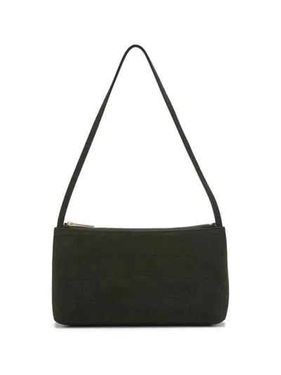 Mansur Gavriel Women's Gaia Suede Croc-embossed Shoulder Bag In Green