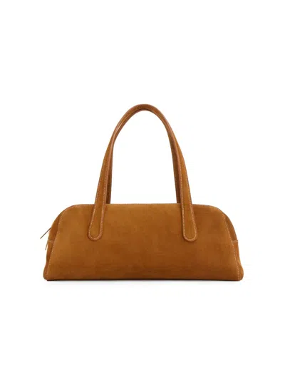 Mansur Gavriel Women's Helios Suede Shoulder Bag In Brown