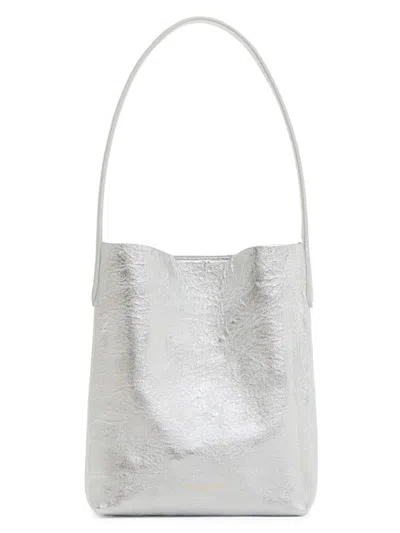 Mansur Gavriel Women's Mini Everyday Metallic Leather Tote Bag In Silver