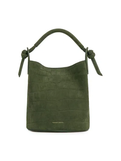 Mansur Gavriel Women's Mini Fortuna Suede Bucket Bag In Green