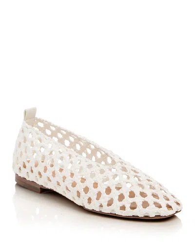Mansur Gavriel Women's Woven Ballerina Flats In White