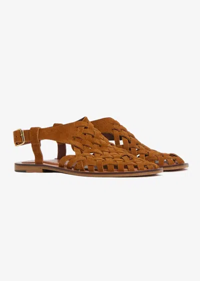 Mansur Gavriel Women's Woven Sandal In Saddle In Multi