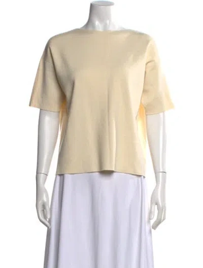 Pre-owned Mansur Gavriel Wool Bateau Neckline Top In Neutral