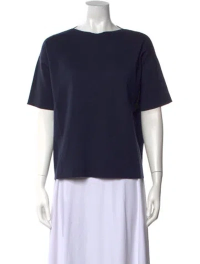 Pre-owned Mansur Gavriel Wool Bateau Neckline Top W/ Tags In Blue