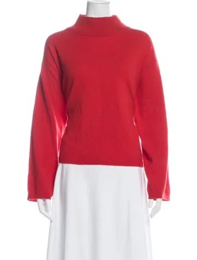 Pre-owned Mansur Gavriel Wool Mock Neck Sweater In Red