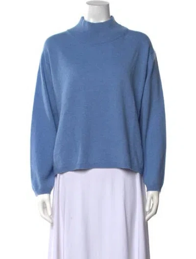 Pre-owned Mansur Gavriel Wool Mock Neck Sweater W/ Tags In Blue
