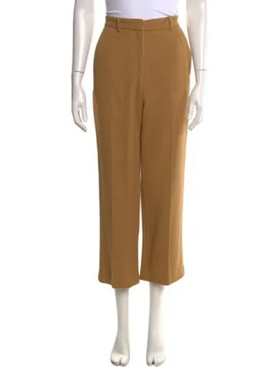 Pre-owned Mansur Gavriel Wool Wide Leg Pants In Brown